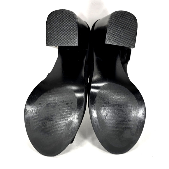 Charlotte Russe Alba Black Vegan Suede, Open Toe, Block Heel Women's Size 7M - Picture 11 of 11